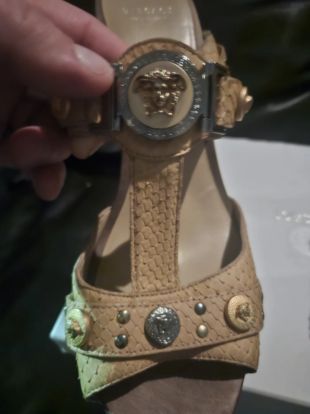 Versace Medusa Unique Clogs Mules Beige - Made In Italy